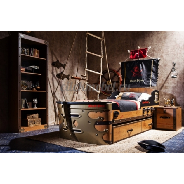 Кровать корабль Cilek Black Pirate 190 на 90 см