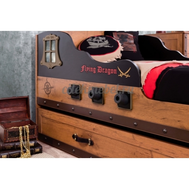 Кровать корабль Cilek Black Pirate 190 на 90 см
