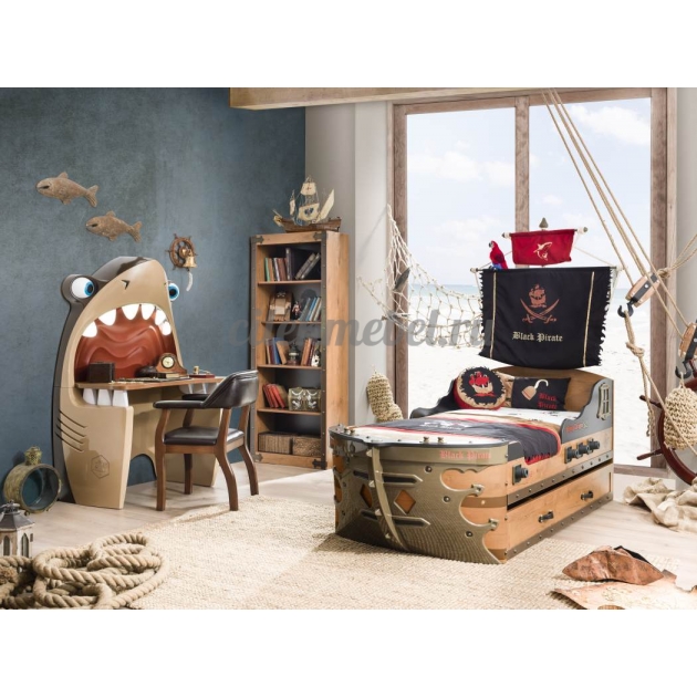 Кровать корабль Cilek Black Pirate 190 на 90 см