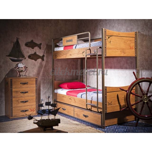 Двухъярусная кровать Cilek Pirate 200 на 90 см