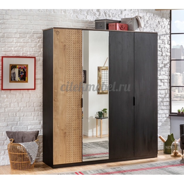 Четырехдверный шкаф Cilek Black