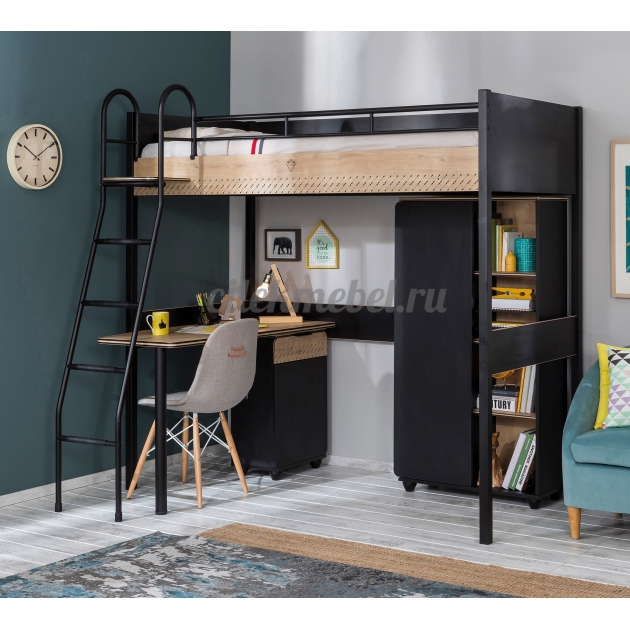Кровать чердак Cilek Compact Black 190 на 90 см