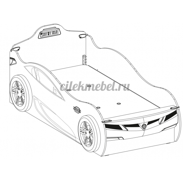 Кровать машина с выдвижным спальным местом Cilek Coupe черная