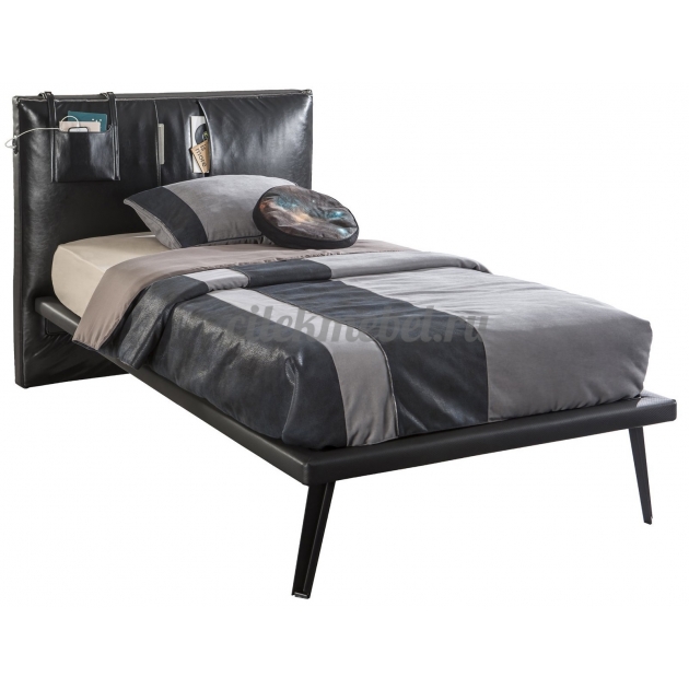 Кровать Cilek Dark Metal 200 на 100 см мягкое изголовье