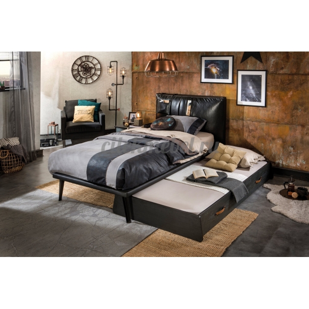 Кровать Cilek Dark Metal 200 на 100 см мягкое изголовье