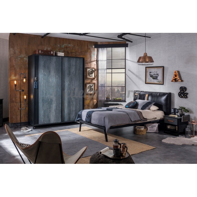 Кровать Cilek Dark Metal 200 на 100 см мягкое изголовье