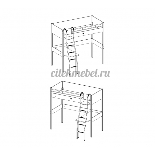 Кровать чердак Cilek Compact Mocha 190 на 90 см