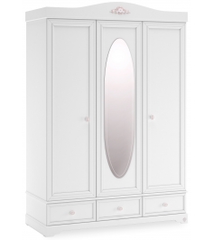 Трехстворчатый шкаф Cilek Rustic White