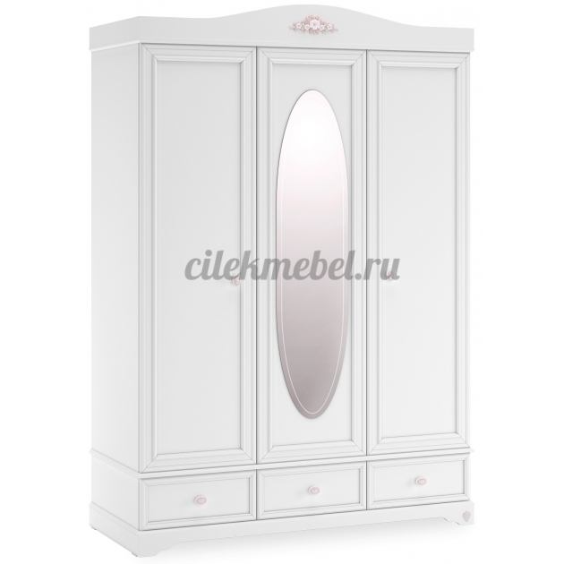 Трехстворчатый шкаф Cilek Rustic White