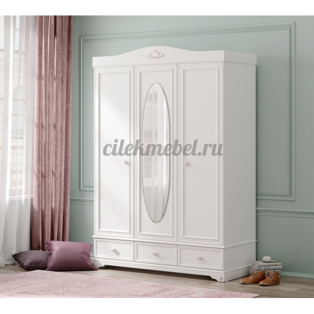 Трехстворчатый шкаф Cilek Rustic White