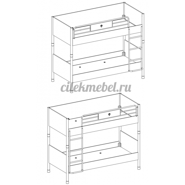 Двухъярусная кровать Cilek White
