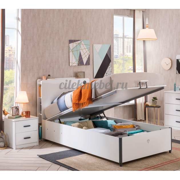 Кровать с подъемным механизмом Cilek White